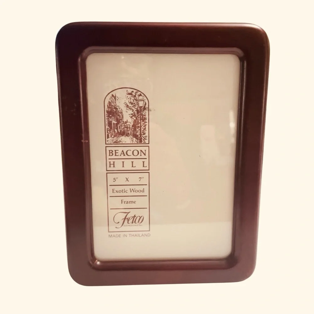 Fetco Beacon Hill Exotic Wood 5x7 Picture Frame Made in Thailand Dark Wood - VTG